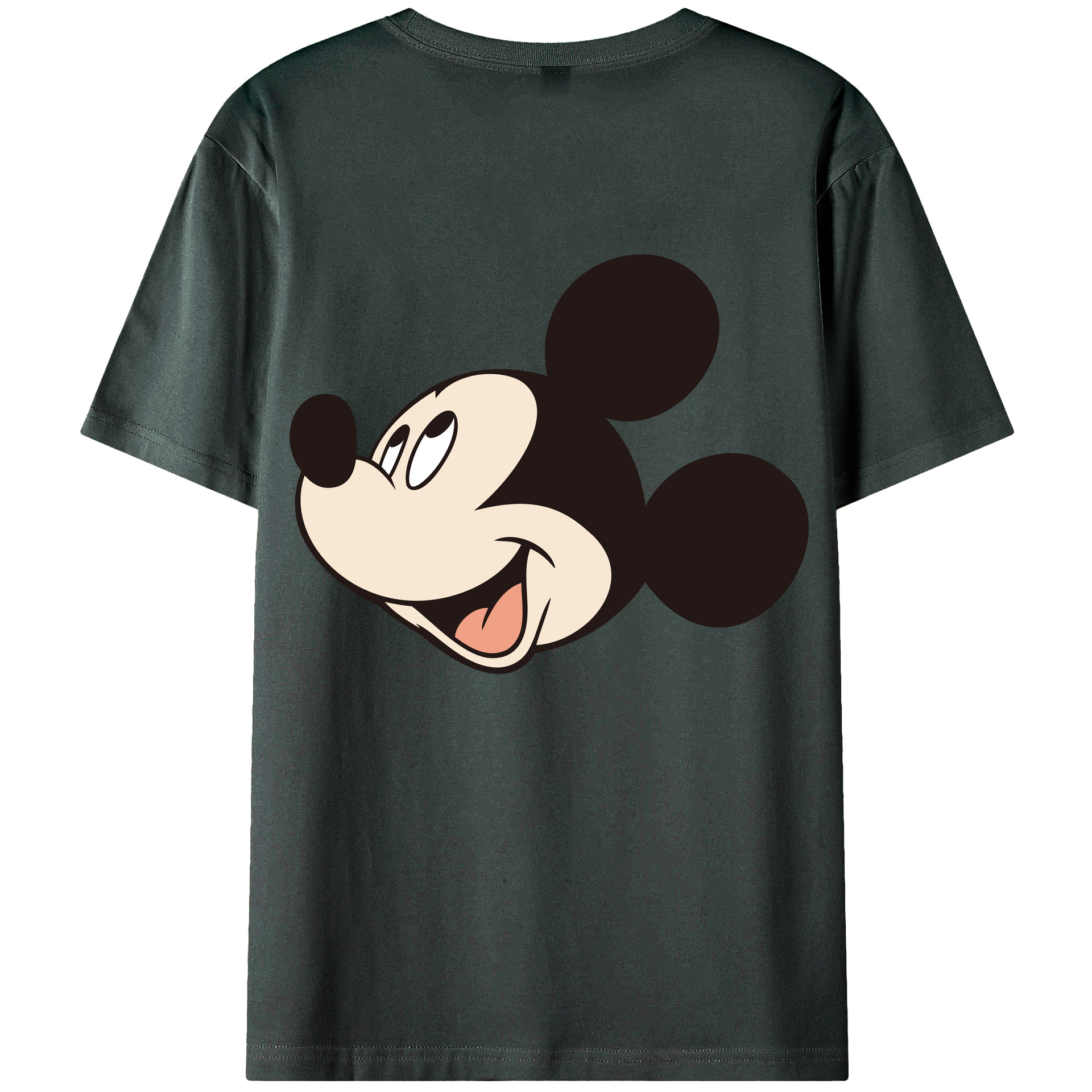 ミッキーマウス Mickey Mouse 綿100％ メンズ半袖Tシャツ（バックプリント） 通気性